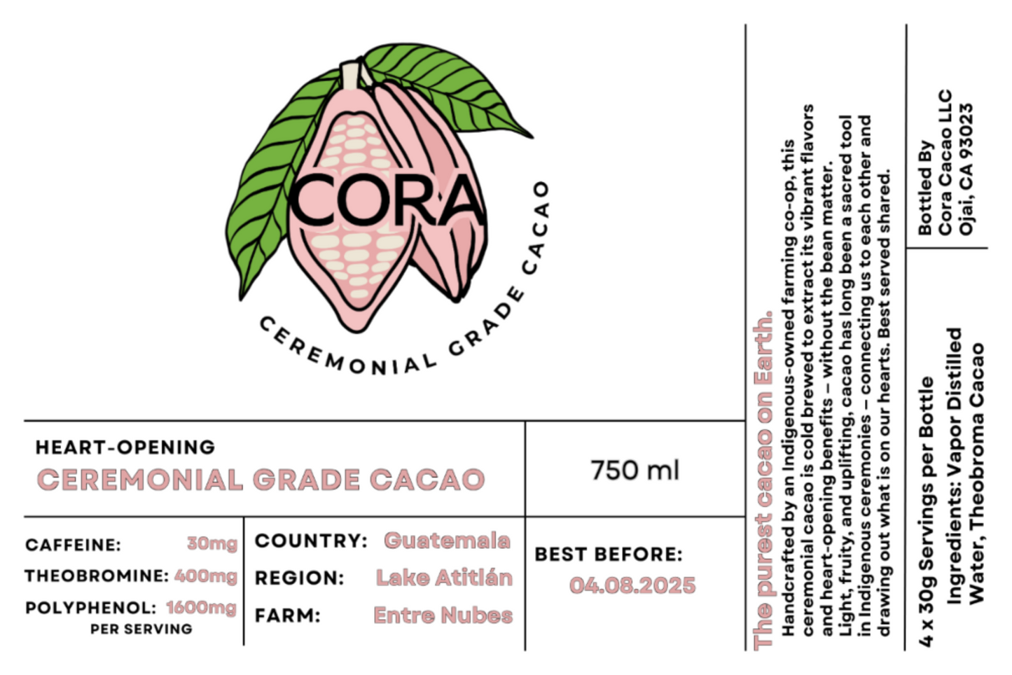 NEW! Cold Brew Ceremonial Grade Cacao 750ml